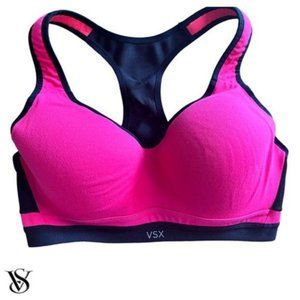 Victoria's Secret VSX Padded, Underwire, Racerback, Sports Bra Fuchsia 34D